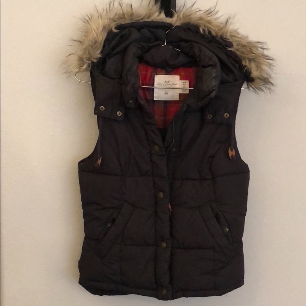Fur Hood Puffy Vest